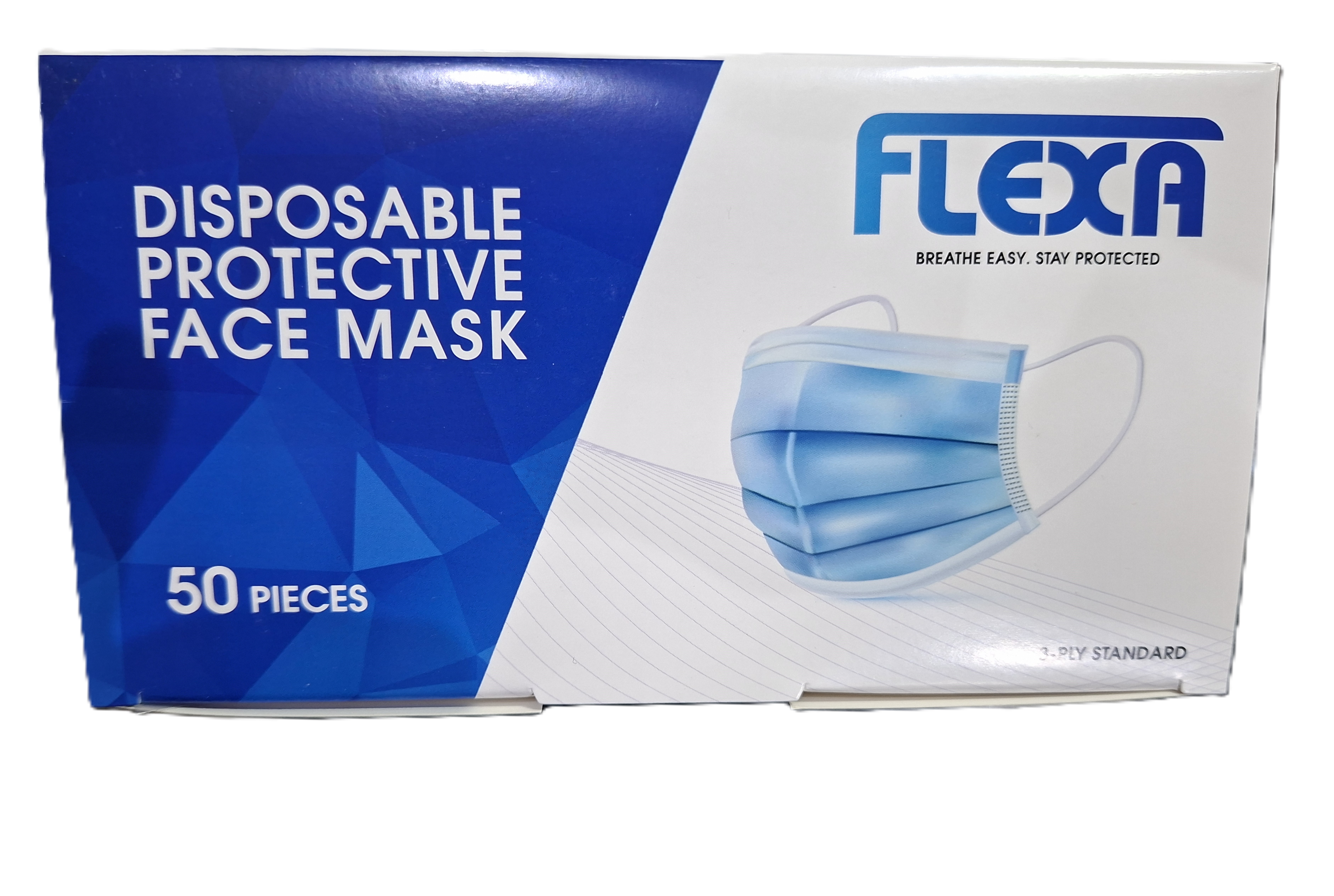 Flexa Disposable Protective Face Masks, 3-Ply Standard (50 pcs)